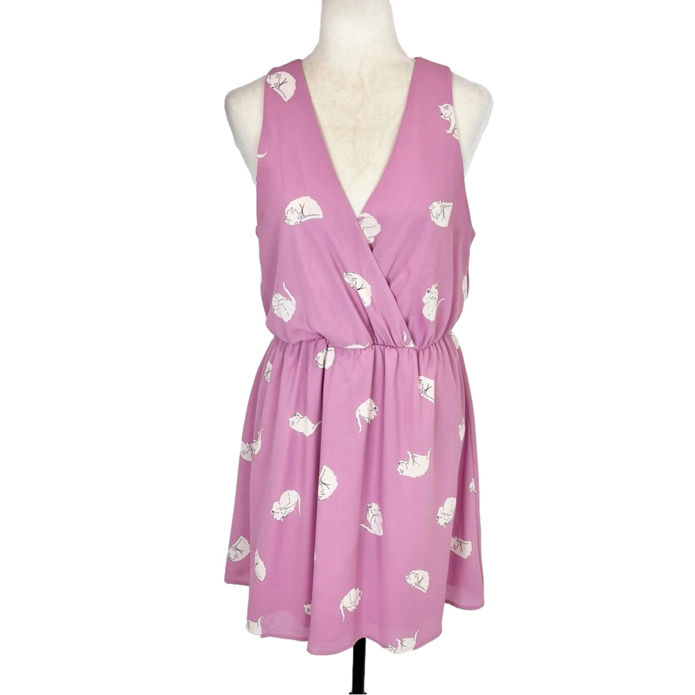 Everly pink and white cat dress